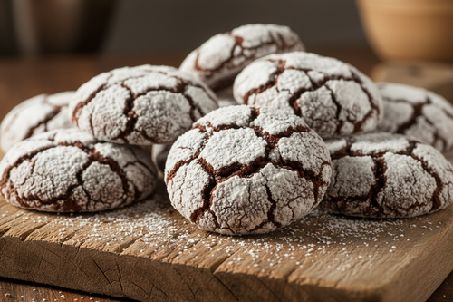 Powdered chocolate crinkle cookies